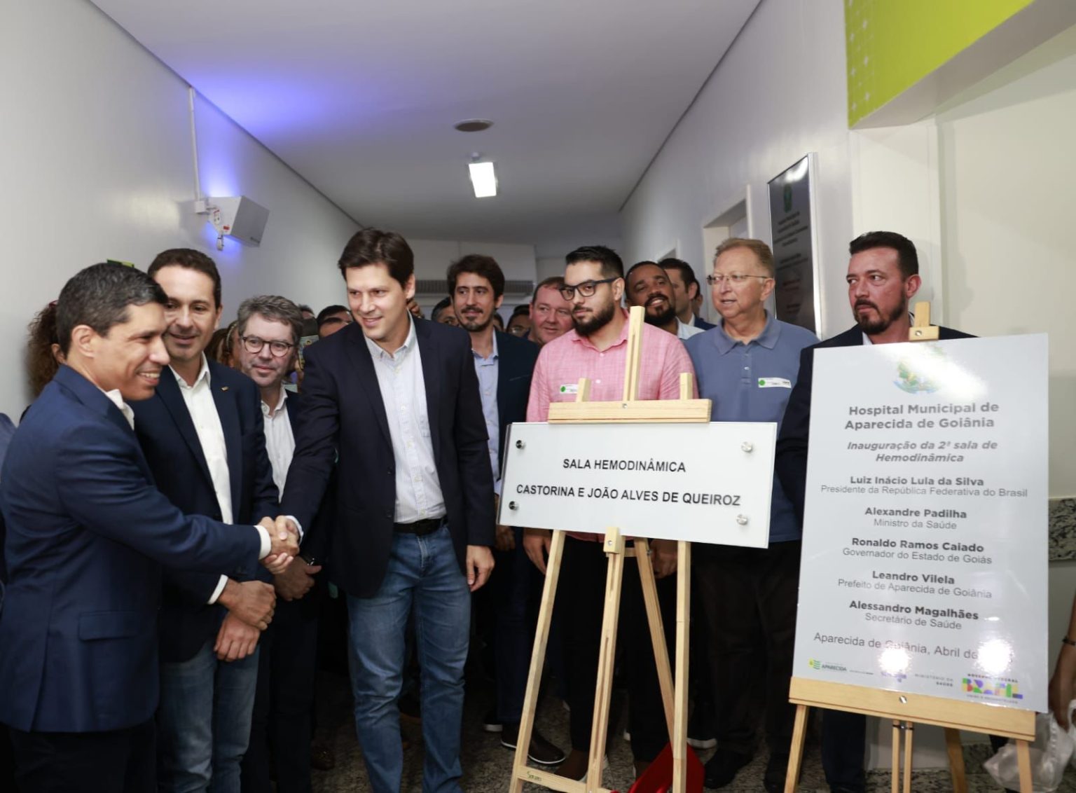 Daniel Vilela durante inauguração da nova ala de hemodinâmica do HMAP; novidade vai ampliar atendimentos cardíacos em Goiás