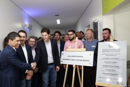 Daniel Vilela durante inauguração da nova ala de hemodinâmica do HMAP; novidade vai ampliar atendimentos cardíacos em Goiás