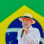 O presidente Lula em ato de campanha no Rio de Janeiro